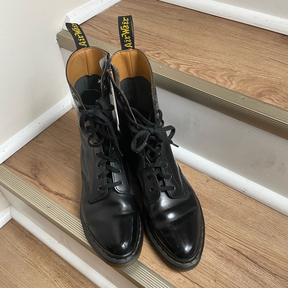 Doc Martin pointed toe boots.